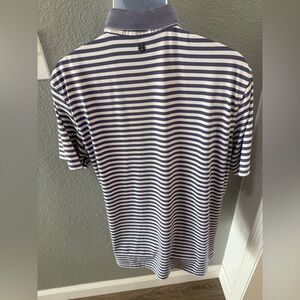 Greyson Navy and White Striped Polo Shirt